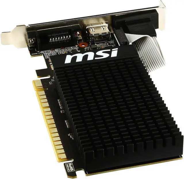 Alt view image 7 of 9 - MSI GeForce GT 710 1GB DDR3 PCI Express 2.0 x16 Low Profile Graphics Card GT 710 1GD3H LP