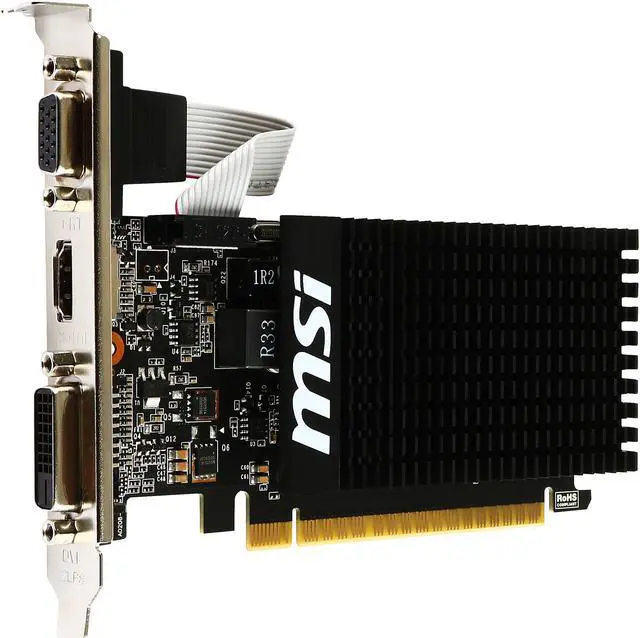 Alt view image 6 of 9 - MSI GeForce GT 710 1GB DDR3 PCI Express 2.0 x16 Low Profile Graphics Card GT 710 1GD3H LP