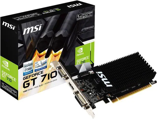 Alt view image 8 of 9 - MSI GeForce GT 710 1GB DDR3 PCI Express 2.0 x16 Low Profile Graphics Card GT 710 1GD3H LP