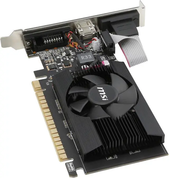 Alt view image 7 of 9 - MSI GeForce GT 710 2GB DDR3 PCI Express 2.0 Low Profile Graphics Card GT 710 2GD3 LP