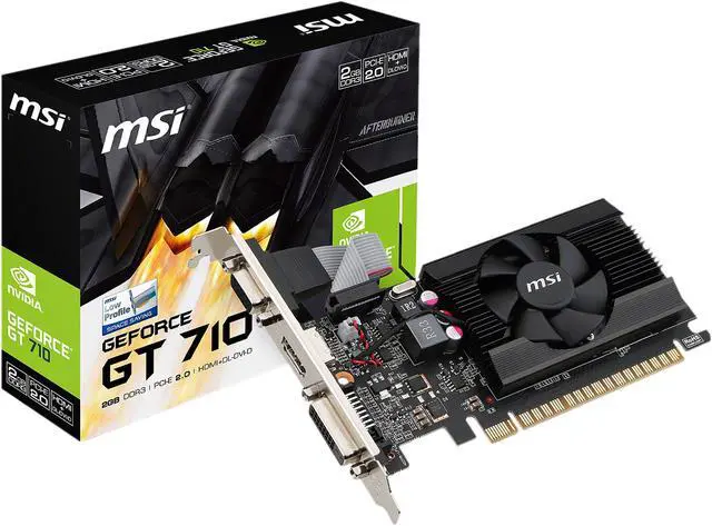 Alt view image 8 of 9 - MSI GeForce GT 710 2GB DDR3 PCI Express 2.0 Low Profile Graphics Card GT 710 2GD3 LP