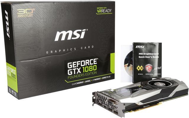 Alt view image 7 of 6 - MSI GeForce GTX 1080 FE 8GB GDDR5X PCI Express 3.0 x16 SLI Support Graphics Card GEFORCE GTX 1080 Founders Edition