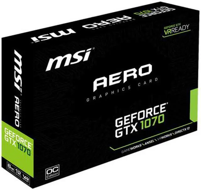 Alt view image 9 of 9 - MSI GeForce GTX 1070 8GB GDDR5 PCI Express 3.0 x16 SLI Support ATX Graphics Card GTX 1070 AERO 8G OC