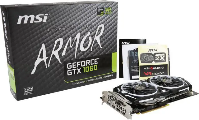 Alt view image 7 of 6 - MSI GeForce GTX 1060 6GB GDDR5 PCI Express 3.0 x16 ATX Graphics Card GTX 1060 ARMOR 6G OC