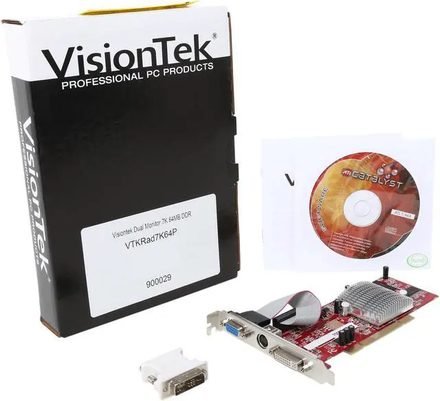 Alt view image 5 of 5 - VisionTek Radeon 7000 64MB DDR PCI Graphics Card VTK Rad7K 64P