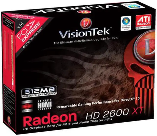 Alt view image 5 of 5 - VisionTek Radeon HD 2600XT 512MB GDDR3 PCI Express x16 CrossFireX Support Graphics Card 900171