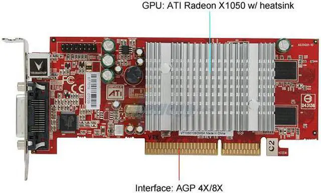 Alt view image 3 of 7 - VisionTek Radeon X1050 128MB DDR AGP 4X/8X Low Profile Graphics Card 900164