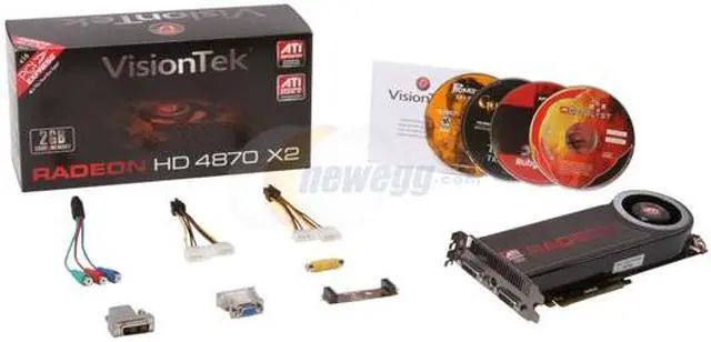 Alt view image 6 of 6 - VisionTek Radeon HD 4870 X2 2GB GDDR5 PCI Express 2.0 x16 CrossFireX Support Graphics Card 900250