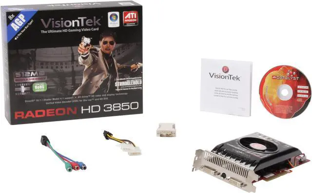 Alt view image 6 of 6 - VisionTek Radeon HD 3850 512MB GDDR3 AGP 4X/8X Graphics Card 900220