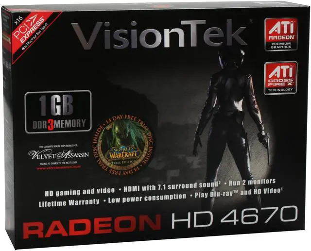 Alt view image 7 of 7 - VisionTek Radeon HD 4670 1GB DDR3 PCI Express 2.0 x16 CrossFireX Support Graphics Card 900251