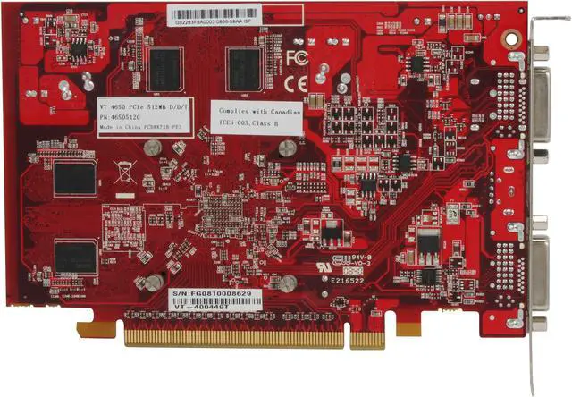Alt view image 4 of 5 - VisionTek Radeon HD 4650 512MB DDR2 PCI Express 2.0 x16 CrossFireX Support Graphics Card 900254