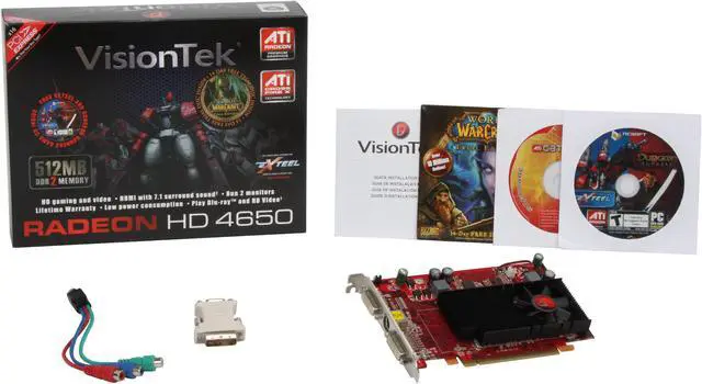 Alt view image 5 of 5 - VisionTek Radeon HD 4650 512MB DDR2 PCI Express 2.0 x16 CrossFireX Support Graphics Card 900254