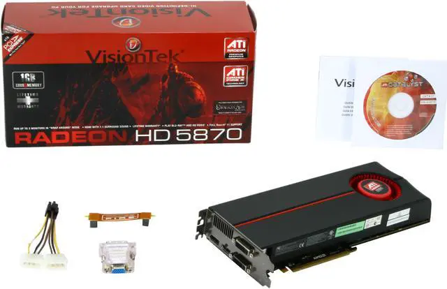 Alt view image 6 of 6 - VisionTek 900298 Radeon HD 5870 (Cypress XT) 1GB 256-bit GDDR5 PCI Express 2.0 x16 HDCP Ready CrossFire Supported Video Card w/ATI Eyefinity