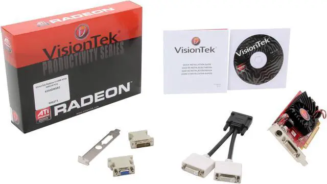 Alt view image 6 of 5 - Visiontek Radeon HD 4350 SFF 512MB DDR2 (2 x DVI-I, TV Out) w/ 2 x DVI-I to VGA Adapter, 900273