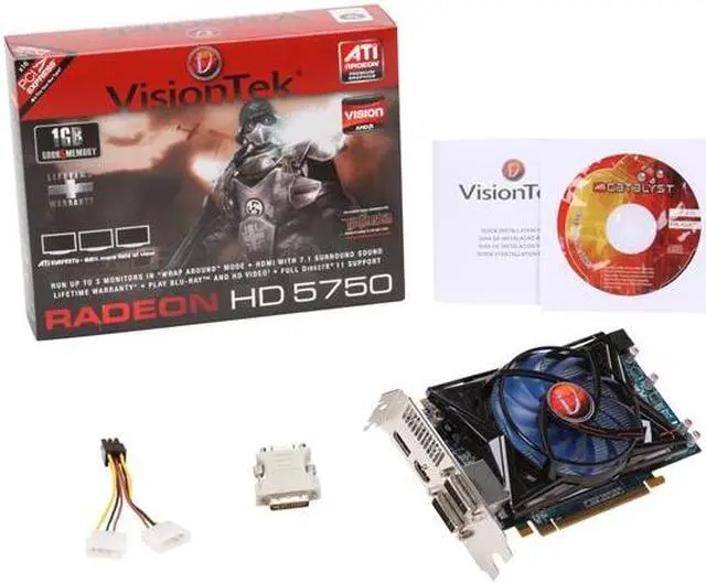 Alt view image 6 of 6 - VisionTek Radeon HD 5750 1GB GDDR5 PCI Express 2.0 x16 CrossFireX Support Graphics Card 900301