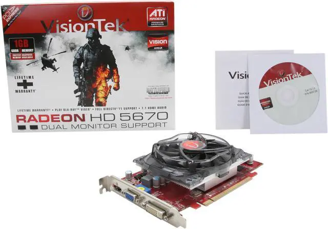 Alt view image 5 of 5 - VisionTek Radeon HD 5670 1GB GDDR5 PCI Express 2.1 x16 CrossFireX Support Graphics Card 900310