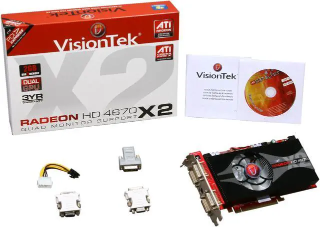 Alt view image 5 of 5 - VisionTek Radeon HD 4670 X2 2GB DDR3 PCI Express 2.0 x16 Graphics Card 900307