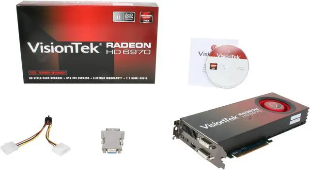 Alt view image 6 of 6 - VisionTek Radeon HD 6970 2GB GDDR5 PCI Express 2.1 x16 CrossFireX Support Graphics Card 900353