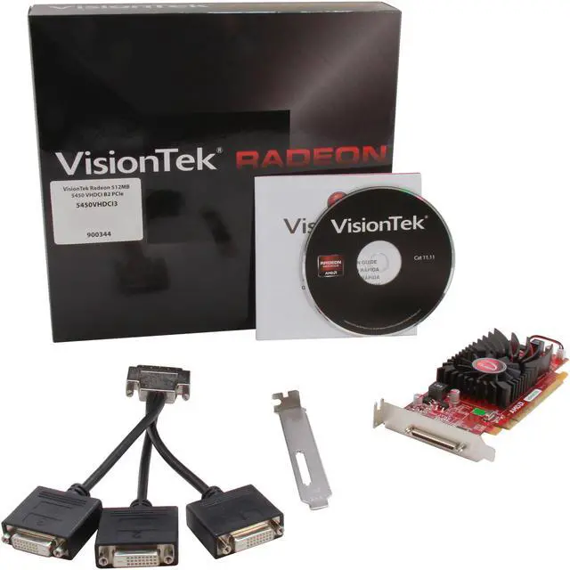 Alt view image 6 of 6 - Visiontek Radeon HD 5450 SFF 512MB DDR3 3M (3 x DVI-D), 900344