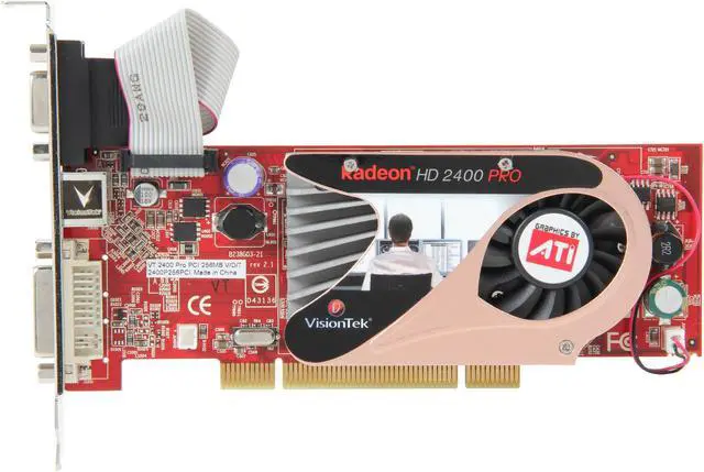 Alt view image 3 of 5 - VisionTek Radeon HD 2400PRO 256MB DDR2 PCI ATX Graphics Card 2400P256PCI