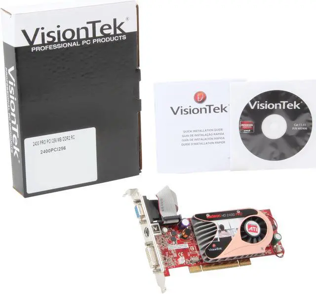 Alt view image 5 of 5 - VisionTek Radeon HD 2400PRO 256MB DDR2 PCI ATX Graphics Card 2400P256PCI