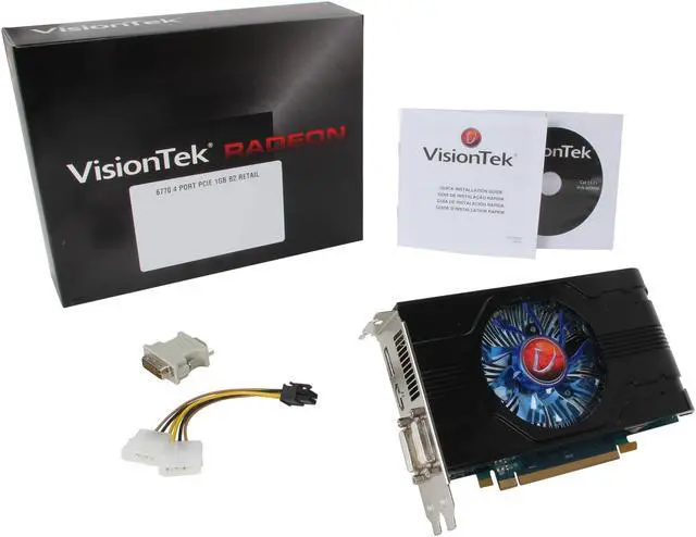 Alt view image 6 of 6 - VisionTek Radeon HD 6770 1GB GDDR5 PCI Express 2.1 x16 CrossFireX Support Graphics Card 900447