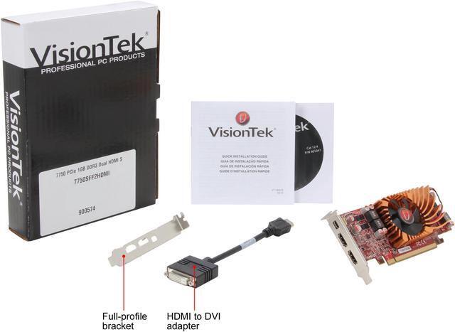 Alt view image 8 of 8 - Visiontek Radeon HD 7750 SFF 1GB DDR3 3M (2 x HDMI, Mini DP), 900574