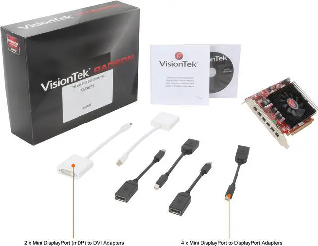 Alt view image 9 of 8 - Visiontek Radeon HD 7750 2GB GDDR5 6M (6 x Mini DP), 900614