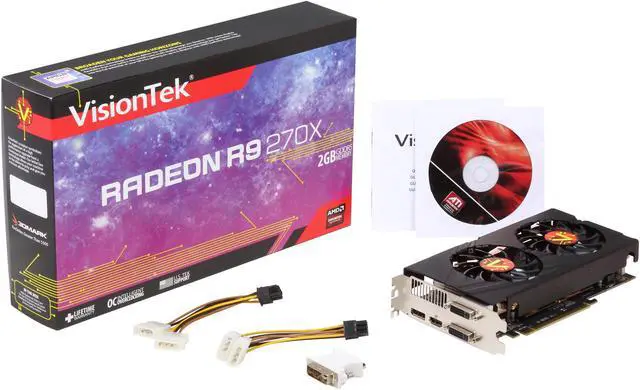 Alt view image 6 of 6 - VisionTek Radeon R9 270X 2GB GDDR5 PCI Express 3.0 CrossFireX Support Graphics Card 900651