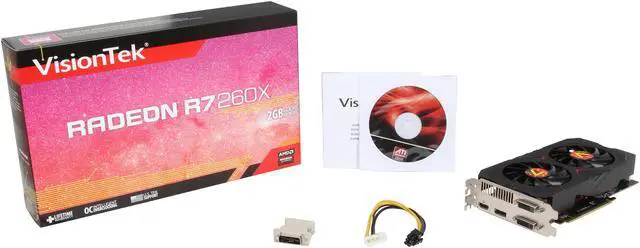 Alt view image 6 of 6 - VisionTek Radeon R7 260X 2GB GDDR5 PCI Express 3.0 CrossFireX Support Graphics Card 900650
