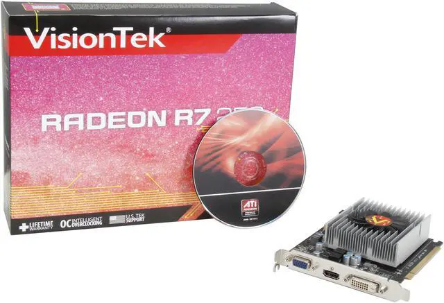 Alt view image 5 of 5 - VisionTek Radeon R7 250 1GB GDDR5 PCI Express 3.0 Graphics Card 900649