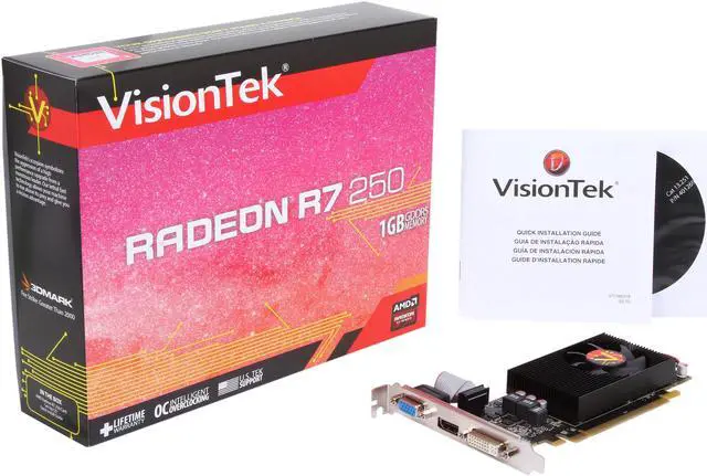 Alt view image 5 of 5 - Visiontek Radeon R7 250 1GB GDDR5 (DVI-D, HDMI, VGA), 900685