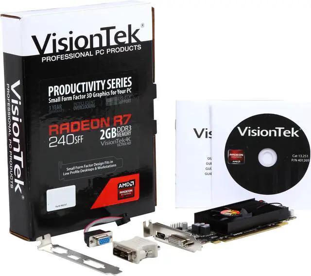 Alt view image 5 of 5 - VisionTek Radeon R7 240 SFF 2GB DDR3 (DIV-D, HDMI, VGA) (900701)
