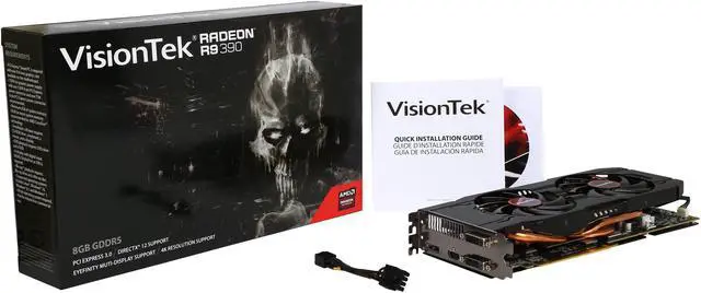 Alt view image 6 of 6 - Visiontek Radeon R9 390 8GB GDDR5 4M (2 x DVI-D, DP, HDMI), 900809