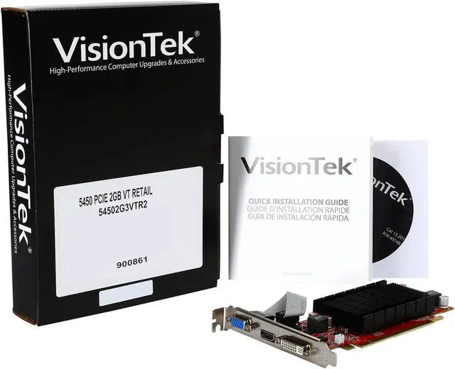 Alt view image 5 of 5 - VisionTek Radeon 5450 2GB DDR3 PCI Express 2.1 x16 ATX Graphics Card 900861