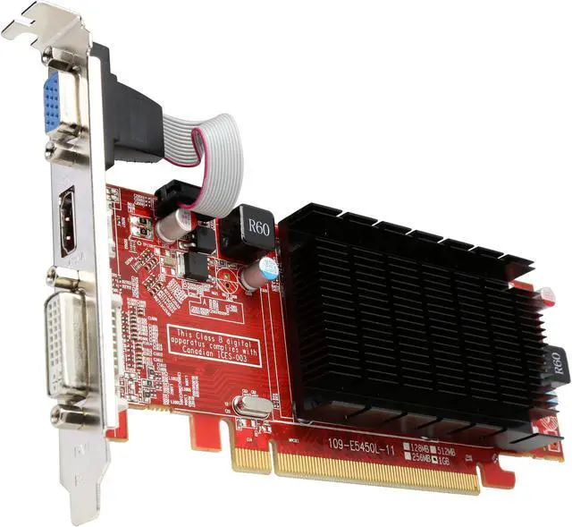 Alt view image 2 of 6 - VisionTek Radeon 5450 1GB DDR3 PCI Express 2.1 x16 ATX Graphics Card 900860