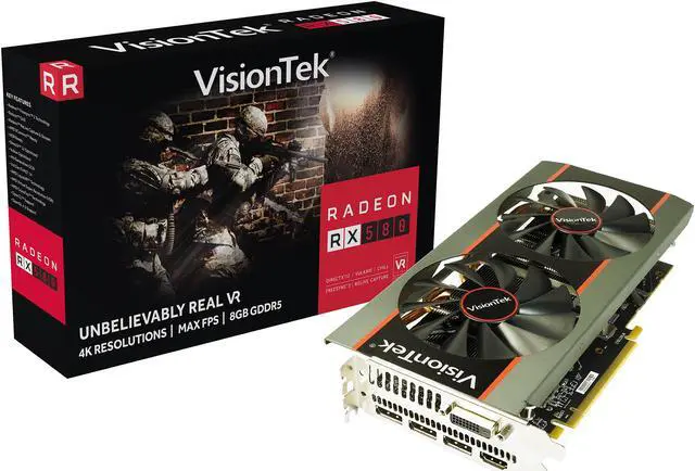 Alt view image 3 of 3 - VisionTek Radeon RX 580 8GB GDDR5 PCI Express 3.0 x16 Graphics Card 901103