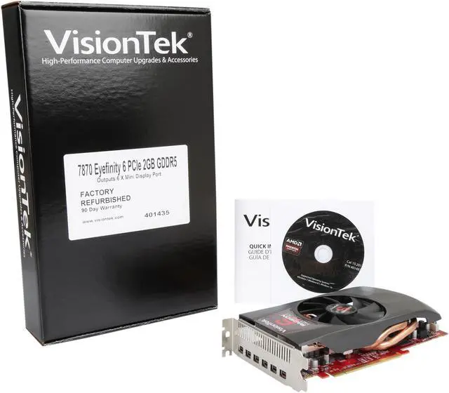 Alt view image 6 of 6 - VisionTek Radeon HD 7870 GHz Edition 2GB GDDR5 PCI Express 3.0 x16 CrossFireX Support Graphics Card 401435