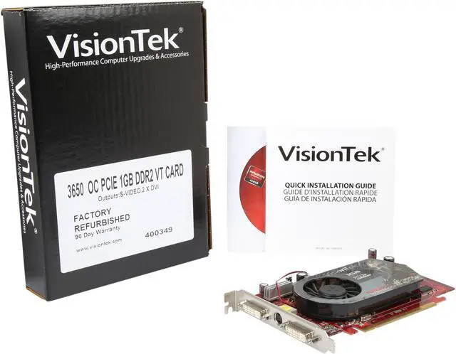 Alt view image 6 of 5 - VisionTek Radeon HD 3650 1GB DDR2 Graphics Card 400349