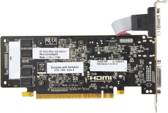 Alt view image 4 of 6 - VisionTek Radeon HD 5450 1GB Graphics Card 400614