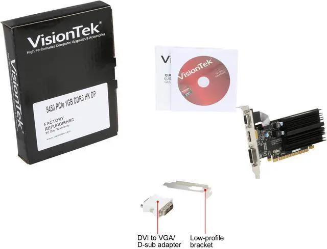 Alt view image 6 of 6 - VisionTek Radeon HD 5450 1GB Graphics Card 400614