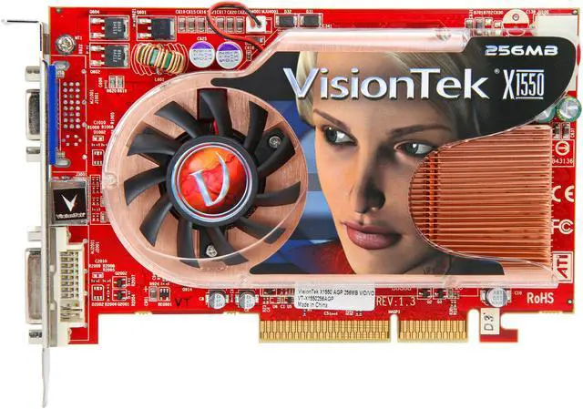 Alt view image 2 of 6 - VisionTek Radeon X1550 256MB Graphics Card 400164