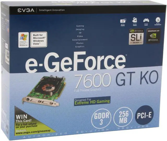 Alt view image 6 of 6 - EVGA GeForce 7600GT 256MB GDDR3 PCI Express x16 SLI Support Graphics Card 256-P2-N554-AX