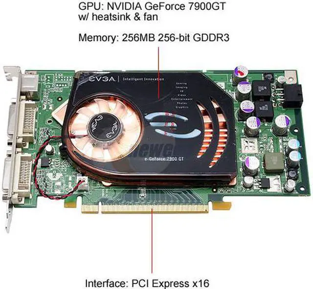 Alt view image 3 of 7 - EVGA GeForce 7900GT 256MB GDDR3 PCI Express x16 SLI Support Graphics Card 256-P2-N562-AX