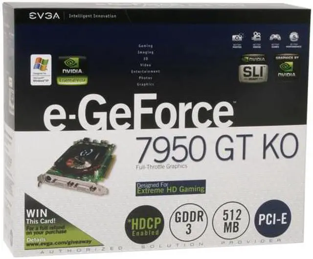 Alt view image 6 of 6 - EVGA GeForce 7950GT 512MB GDDR3 PCI Express x16 SLI Support Graphics Card 512-P2-N635-AR