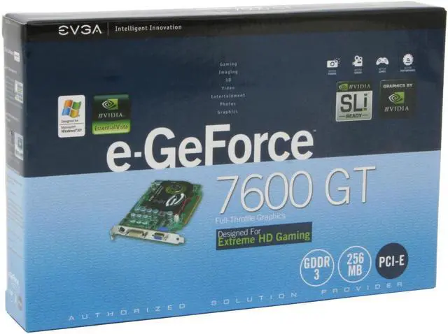 Alt view image 5 of 5 - EVGA GeForce 7600GT 256MB GDDR3 PCI Express x16 SLI Support Graphics Card 256-P2-N615-TX