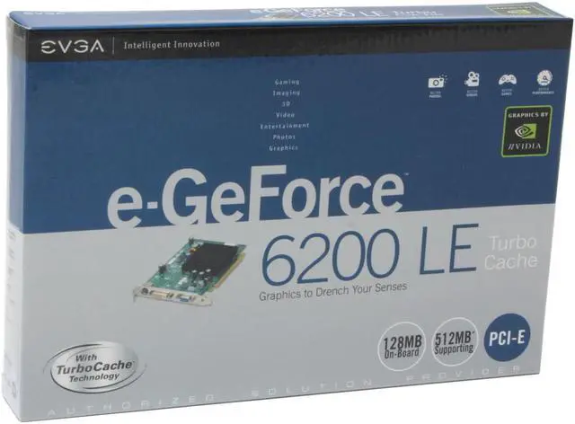 Alt view image 6 of 6 - EVGA GeForce 6200LE TC Supporting 512MB (On board 128MB) GDDR2 PCI Express x16 Graphics Card 128-TC-2N27-S2