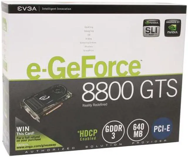 Alt view image 6 of 6 - EVGA GeForce 8800 GTS 640MB GDDR3 PCI Express x16 SLI Support Graphics Card 640-P2-N821-AR