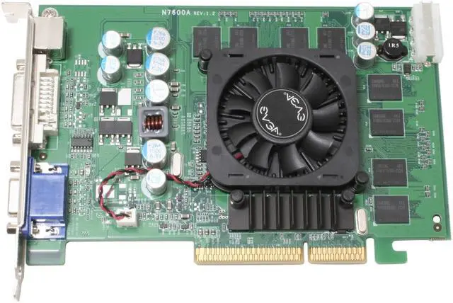 Alt view image 2 of 7 - EVGA GeForce 7600GS 256MB GDDR2 AGP 4X/8X Graphics Card 256-A8-N542-T2