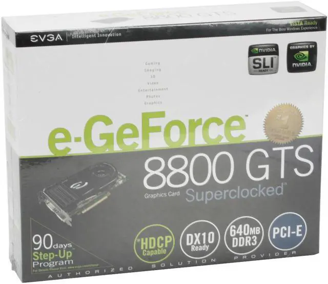 Alt view image 9 of 9 - EVGA 640-P2-N825-AR GeForce 8800GTS 640MB 320-bit GDDR3 PCI Express x16 HDCP Ready SLI Supported Video Card